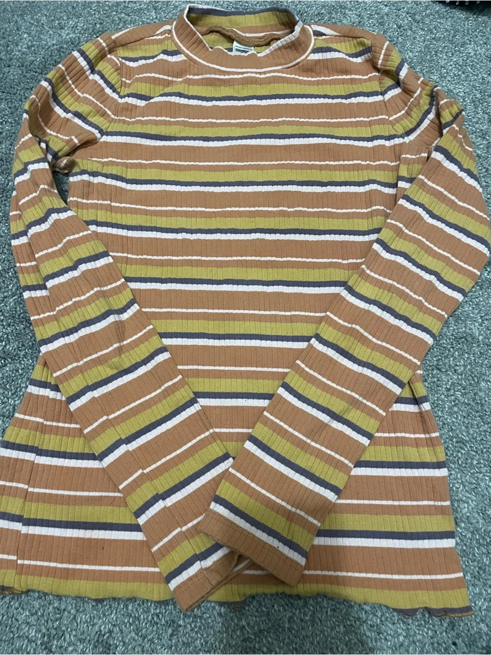 OshKosh B'gosh Striped Ribbed Top — Orange, Yellow & White